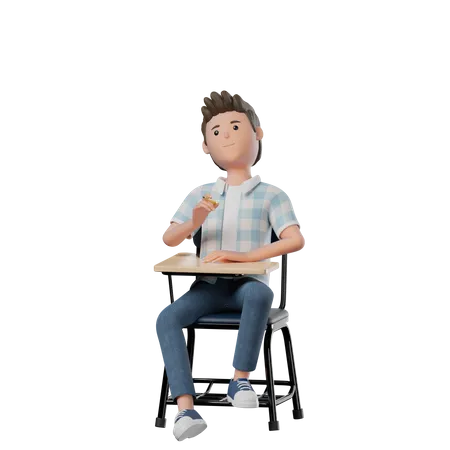 Junge Stuhl chillen  3D Illustration