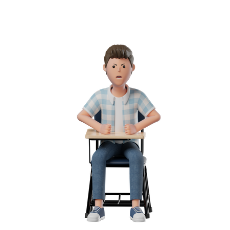 Junge stuhl wütend  3D Illustration