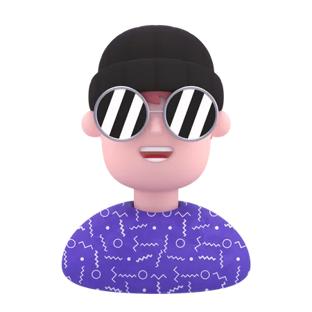 Junge mit Sonnenbrille  3D Illustration