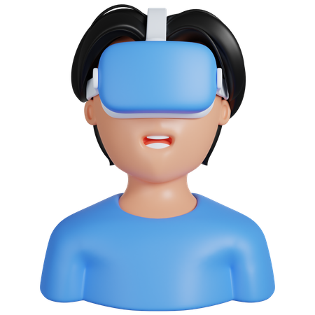 Junge trägt VR  3D Icon