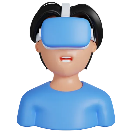 Junge trägt VR  3D Icon