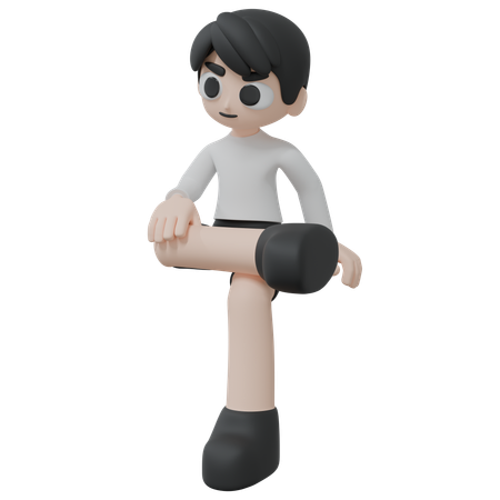 Junge zeigt Pose  3D Illustration