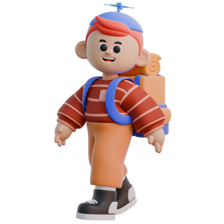 Junge zu Fuß  3D Icon