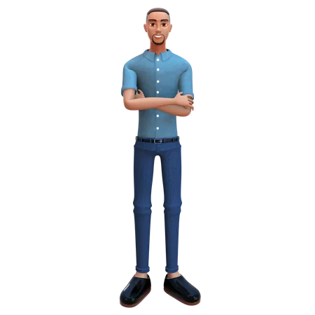 Junger Mann in stehender Pose  3D Illustration