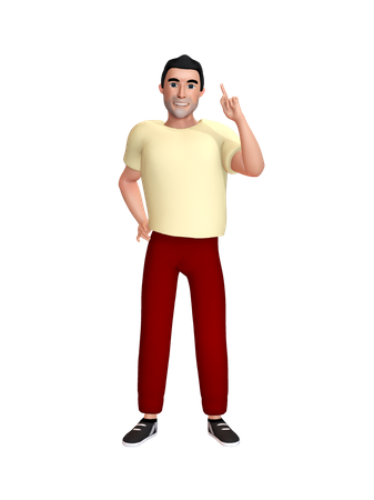 Junger Mann mit Idee  3D Icon