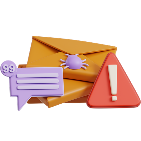 迷惑メールの山  3D Icon