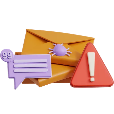 迷惑メールの山  3D Icon