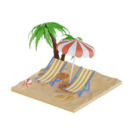 Playa  3D Illustration