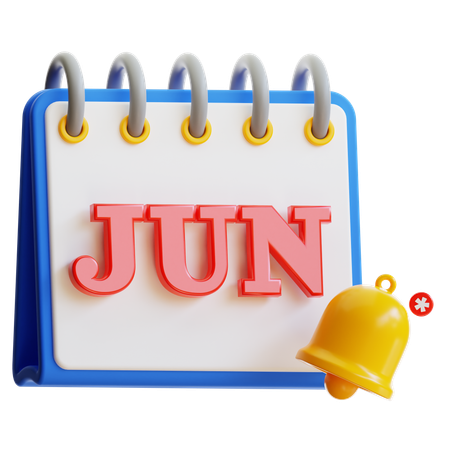 Juny Calendar  3D Icon