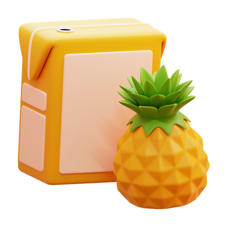 Boîte de jus d'ananas  3D Icon