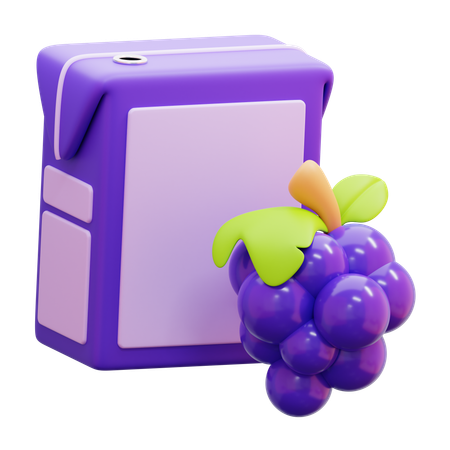 Boîte de jus de raisin  3D Icon