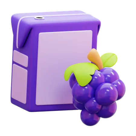 Boîte de jus de raisin  3D Icon