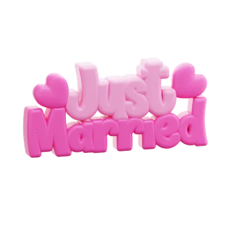 Just Married Balloon  3D Icon