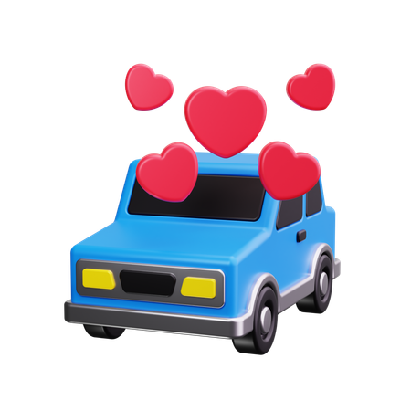 Just Married Car  3D Icon