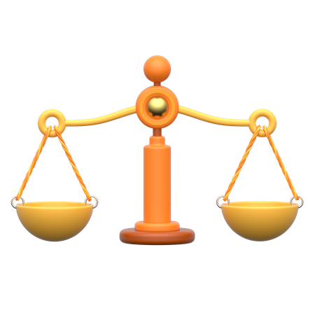 Justice And Balance Scale Law  3D Icon