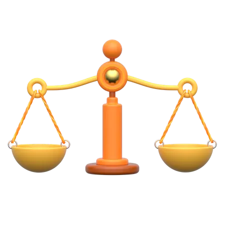 Justice And Balance Scale Law  3D Icon