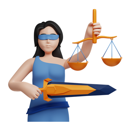 Dame de justice  3D Icon