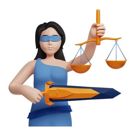 Dame de justice  3D Icon