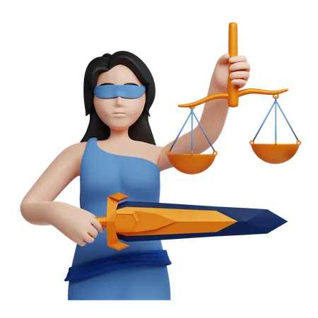 Justice Lady  3D Icon