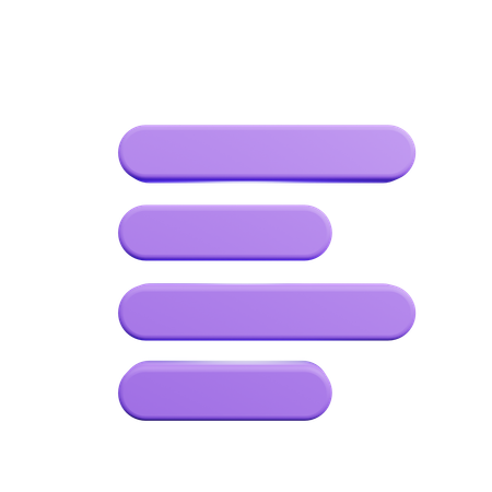 Justify Left  3D Icon