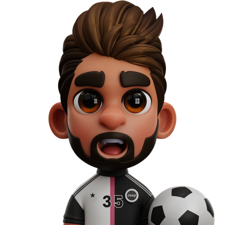 JUVENTUS PLAYER WITH BALL  3D Icon