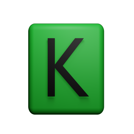 K Alphabet  3D Icon