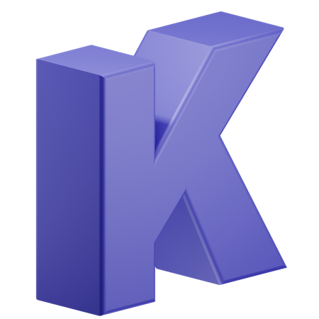 K Alphabet  3D Illustration