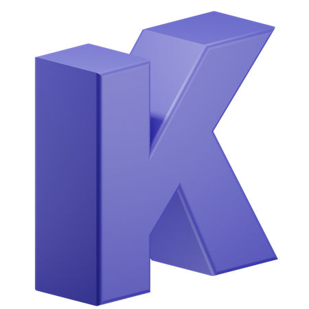 K Alphabet 3D Illustration