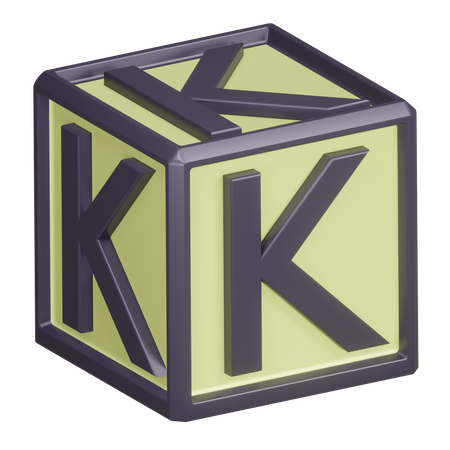 K Alphabet Letter  3D Icon