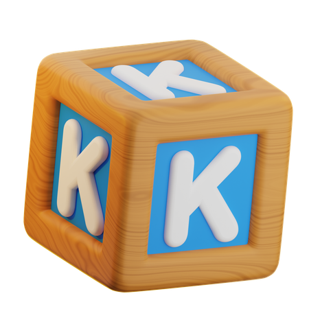 K Cube Block  3D Icon