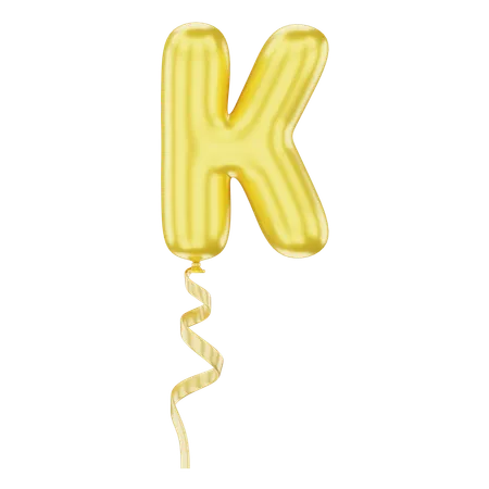 K Latter Balloon  3D Icon