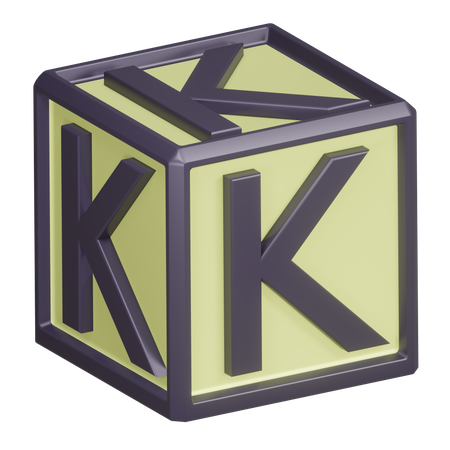 K letra do alfabeto  3D Icon