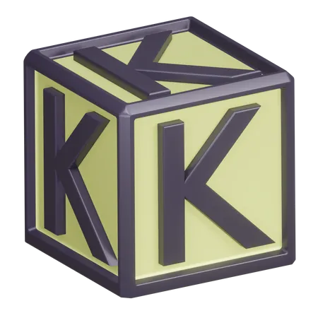 K letra do alfabeto  3D Icon