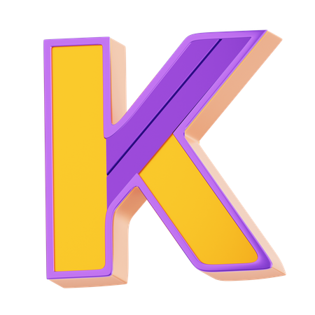 K Letter  3D Icon
