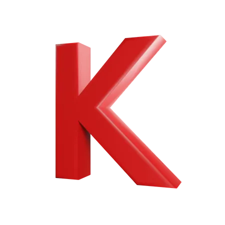 K Letter  3D Icon