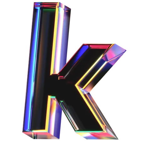 3 D Icon Of A Glass Letter K 3D Icon