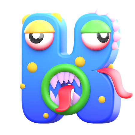 K Monster Alphabet  3D Icon