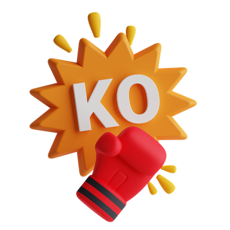 K O Boxing Sticker  3D Icon