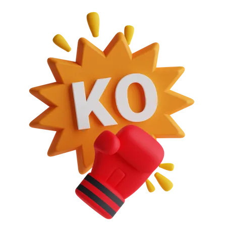 K O Boxing Sticker  3D Icon