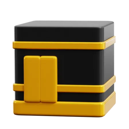 Kaaba Black Box Cube Islamic Qibla Pray Direction In Mecca 3 D Icon Illustration Render Design 3D Icon