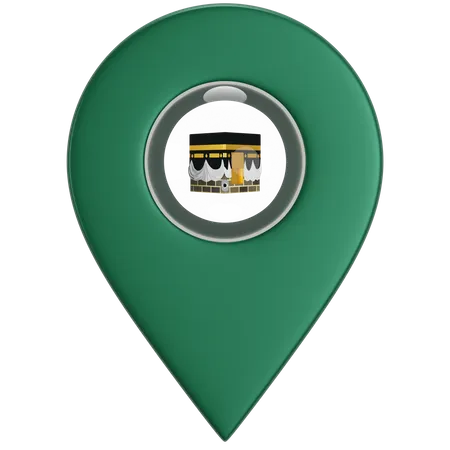 Maps Pin Of Kaaba 3 D Illstration 3D Icon