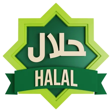 3 D Ramadan Halal Labe 3D Icon