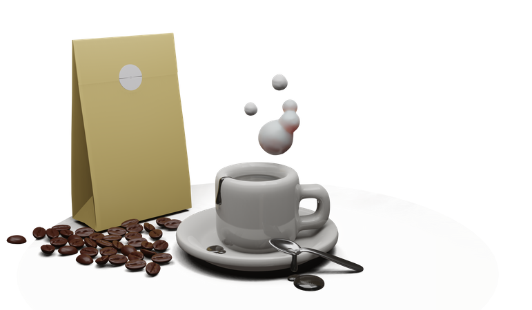 Kaffee  3D Illustration