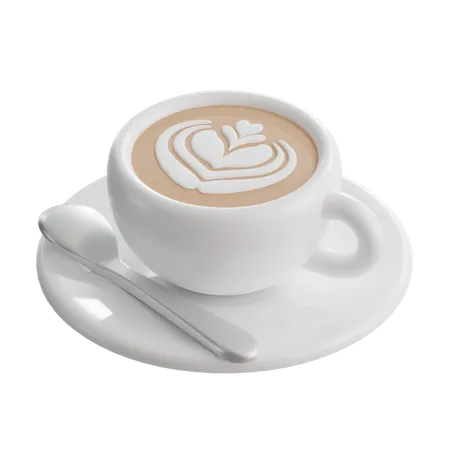 Kaffee Latte Art  3D Icon