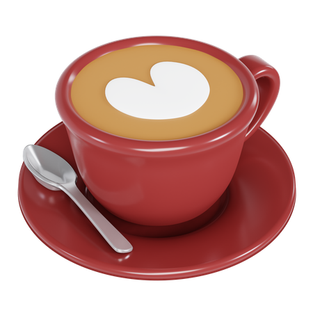 Kaffee Latte in Tasse  3D Icon
