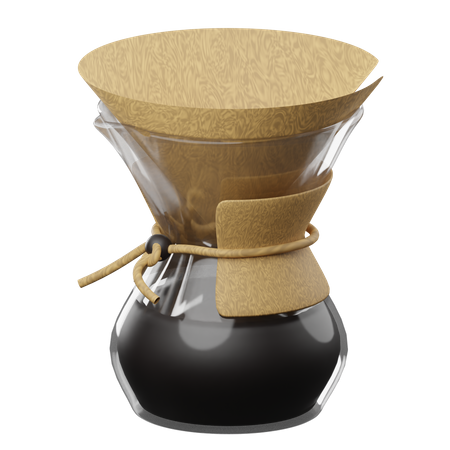 Kaffee aufgießen  3D Illustration