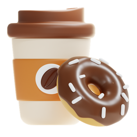 Kaffee und Donuts  3D Icon