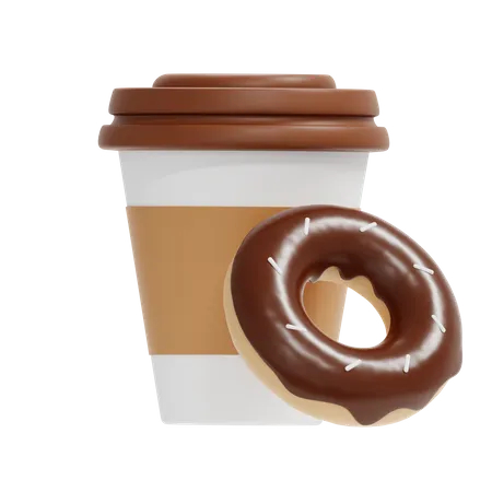 Kaffee und Donuts  3D Icon