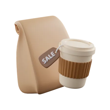 3 D Braune Kaffeetasse Mit Deckel Und Streifen Rendering Symbol 3D Icon