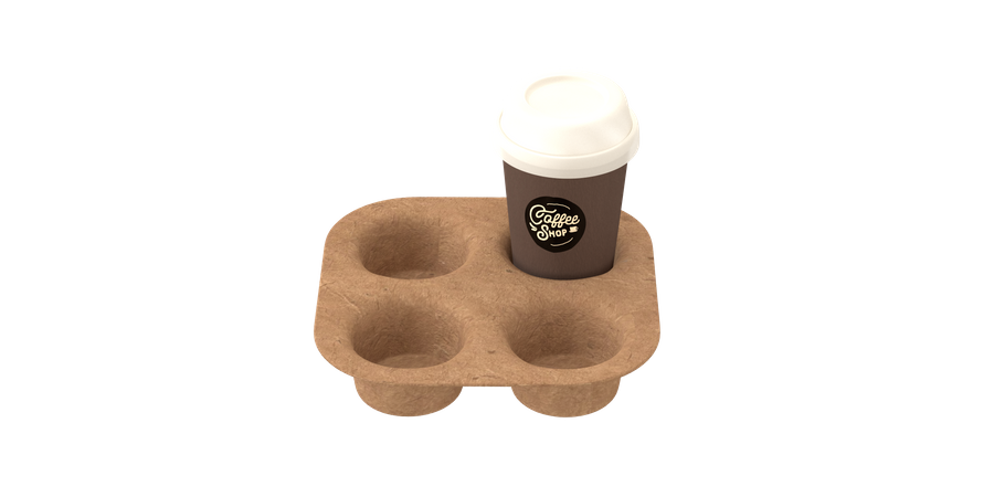 Kaffeetablett  3D Illustration